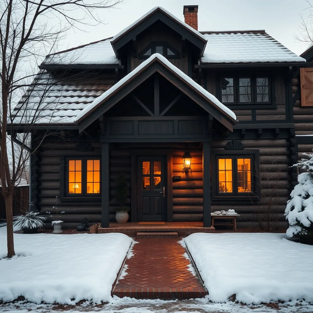 A cozy traditional Hungarian house in Kecskemét during winte